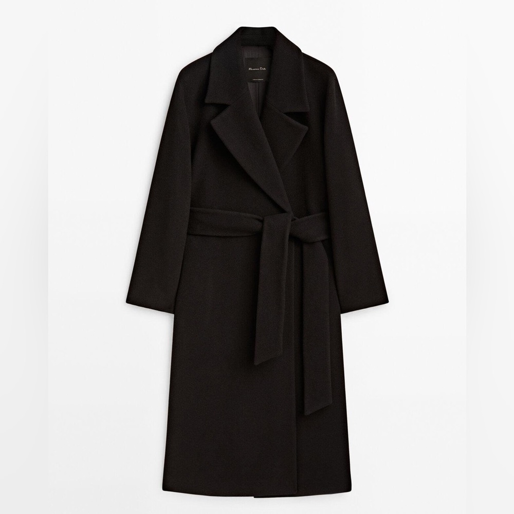 MASSIMO DUTTI BLACK BELTED COAT 🖤